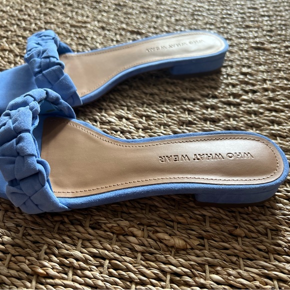Who What Wear Celia Sandal, Blue Suede, Size 8.5 - Picture 4 of 5